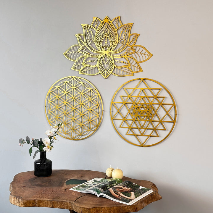 mandala-sri-yantra-yasam-cicegi-3lu-set-metal-duvar-dekoru-modern-ofis-icin-estetik-sanat-colorfullworlds