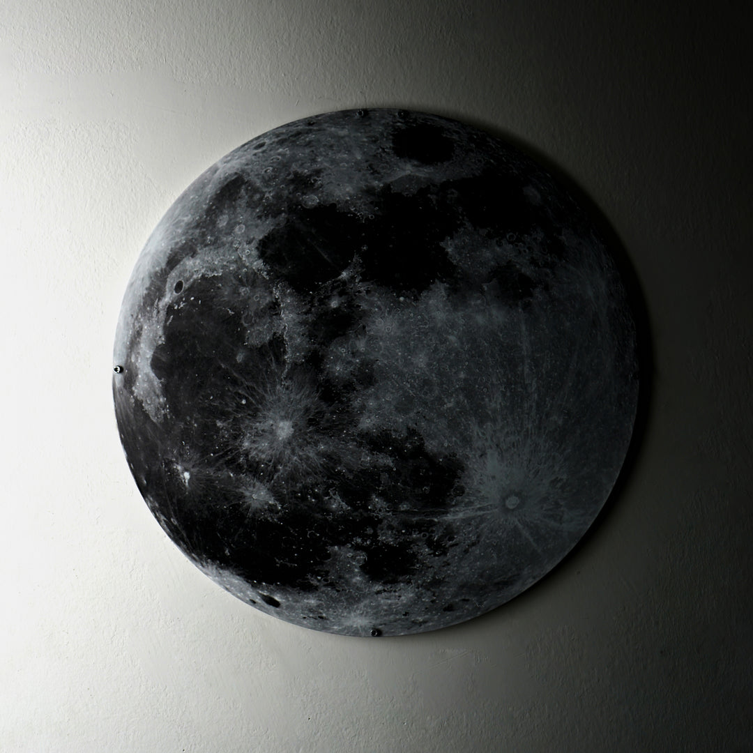 Dünyadan Ay Görüntüsü Dekoratif Metal Duvar Tablosu - UV Baskılı Metal