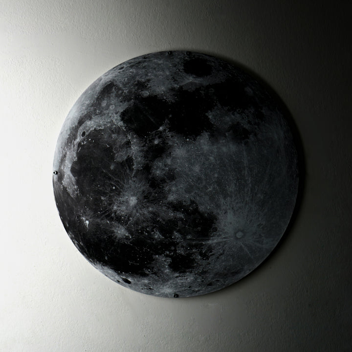 Dünyadan Ay Görüntüsü Dekoratif Metal Duvar Tablosu - UV Baskılı Metal
