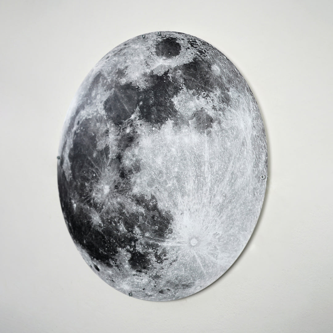 Dünyadan Ay Görüntüsü Dekoratif Metal Duvar Tablosu - UV Baskılı Metal