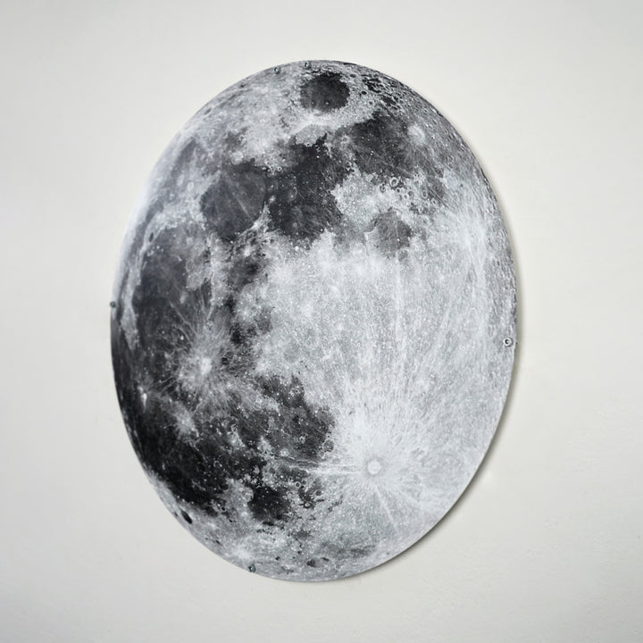 Dünyadan Ay Görüntüsü Dekoratif Metal Duvar Tablosu - UV Baskılı Metal