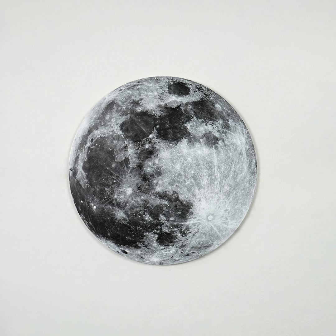 Dünyadan Ay Görüntüsü Dekoratif Metal Duvar Tablosu - UV Baskılı Metal