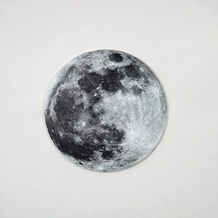 Dünyadan Ay Görüntüsü Dekoratif Metal Duvar Tablosu - UV Baskılı Metal