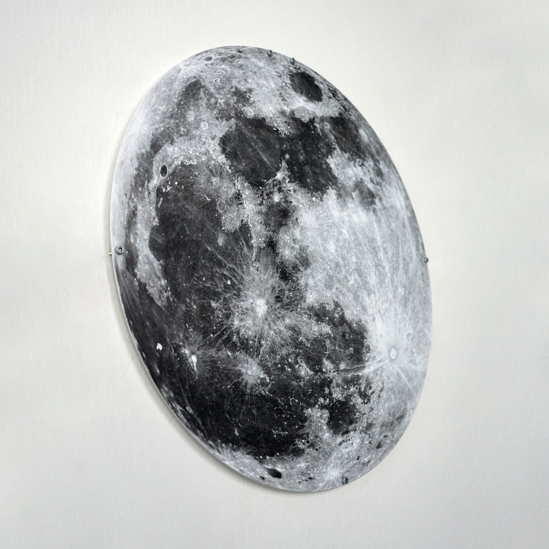 Dünyadan Ay Görüntüsü Dekoratif Metal Duvar Tablosu - UV Baskılı Metal