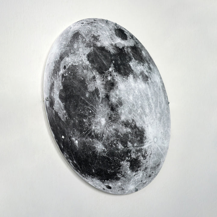 Dünyadan Ay Görüntüsü Dekoratif Metal Duvar Tablosu - UV Baskılı Metal