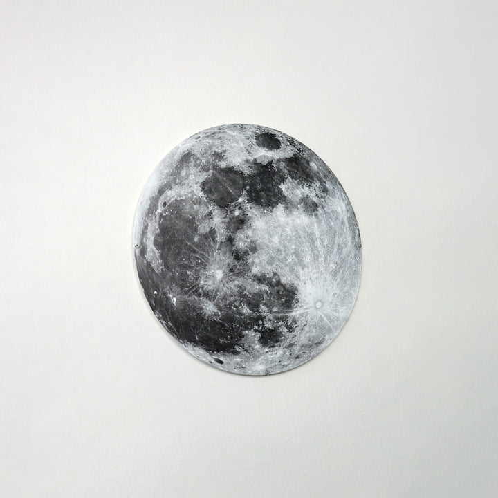 Dünyadan Ay Görüntüsü Dekoratif Metal Duvar Tablosu - UV Baskılı Metal