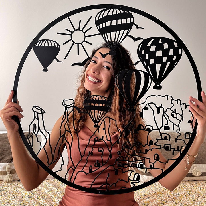 Kapadokya Tasarımlı Duvar Tablosu - Metal Dekoratif