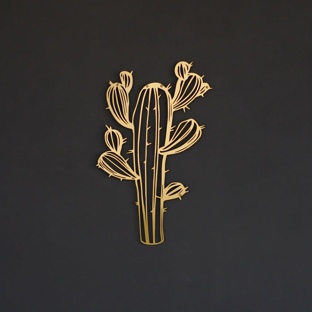 ofis-dekorasyonu-icin-metal-kaktus-duvar-sanatı
