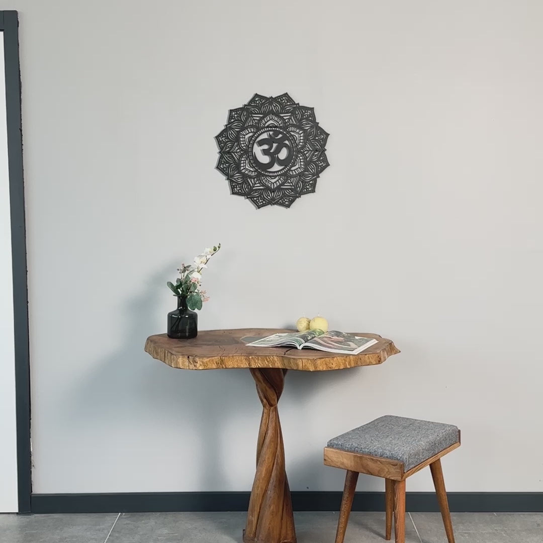 OM Mandala Dekoratif Metal Duvar Tablosu - Metal Dekor