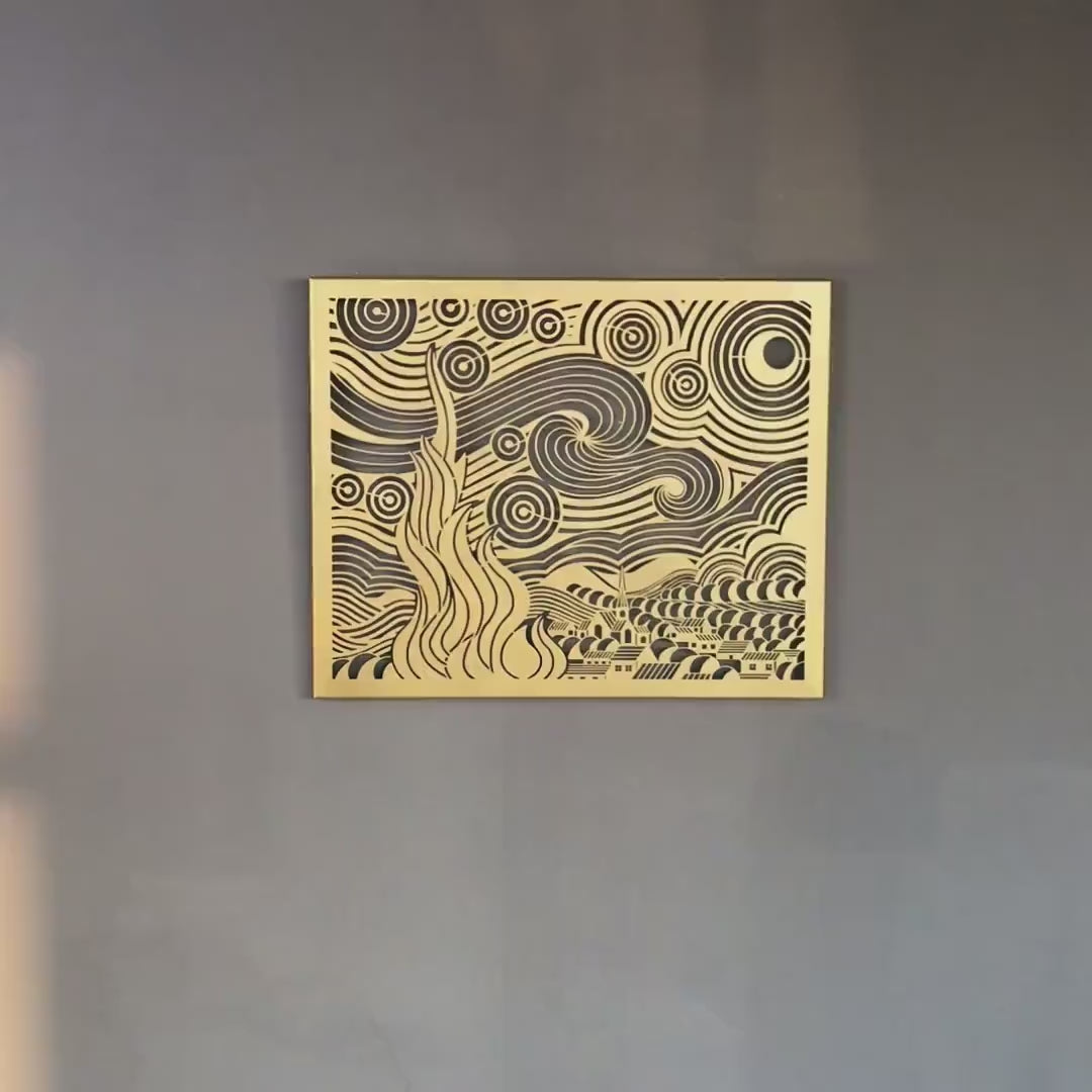 ev-dekoru-icin-yıldızlı-gece-metal-tablo-colorfullworlds