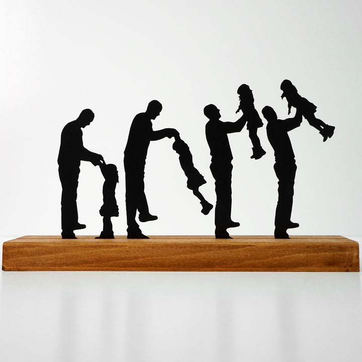 Baba ve Kızı Metal Masa ve Raf Dekoru