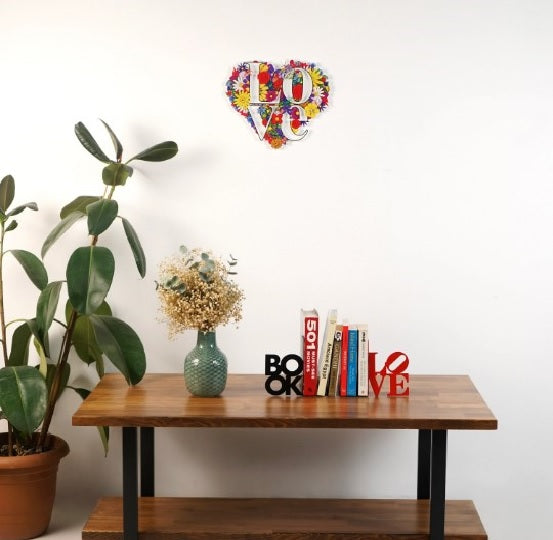 BOOK & LOVE Yazılı Metal Kitap Tutucu & Bookend