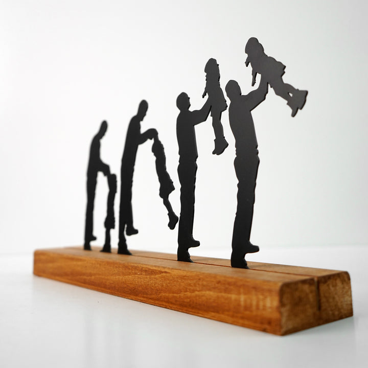 Baba ve Kızı Metal Masa ve Raf Dekoru