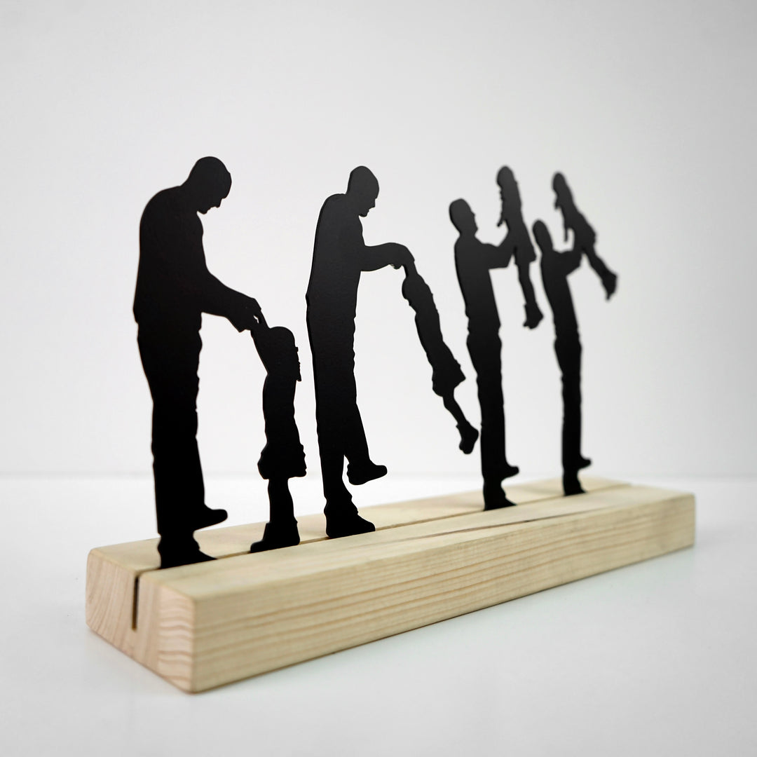 Baba ve Kızı Metal Masa ve Raf Dekoru