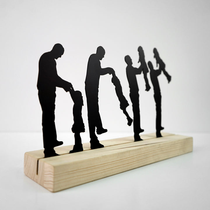 Baba ve Kızı Metal Masa ve Raf Dekoru