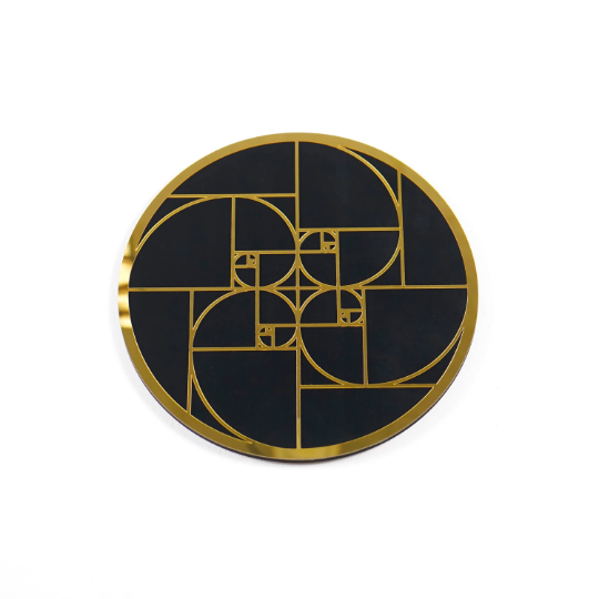 Ahşap Duvar Dekoru - Fibonacci Spiral Altın Oran El Yapımı Duvar Süsü