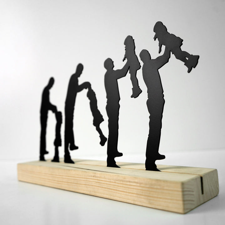 Baba ve Kızı Metal Masa ve Raf Dekoru