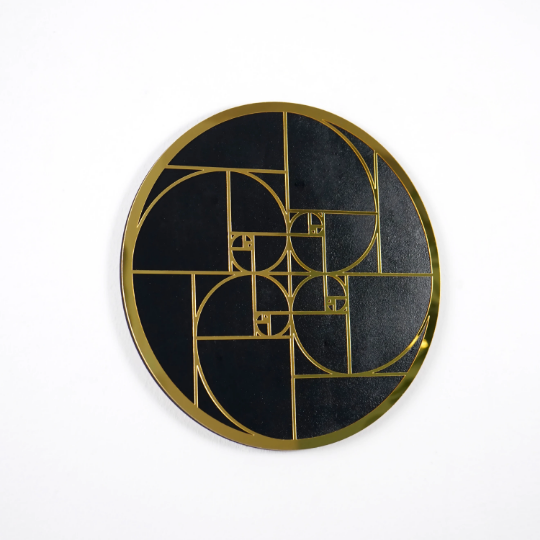 Ahşap Duvar Dekoru - Fibonacci Spiral Altın Oran El Yapımı Duvar Süsü