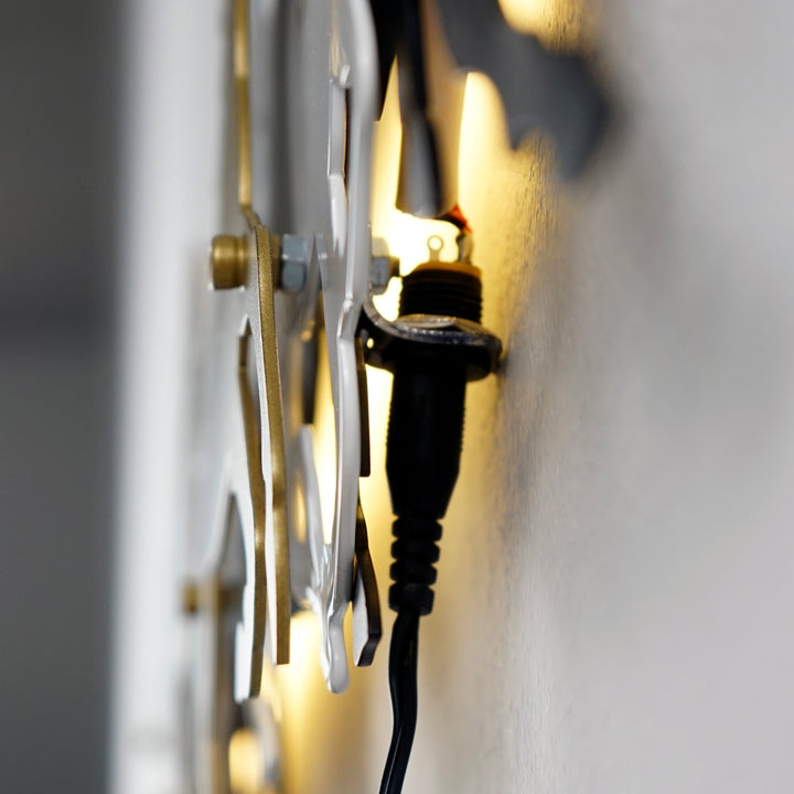 3D At Sürüsü Şeklinde LED Işıklı Dekoratif Metal Duvar Tablosu - Metal Dekor