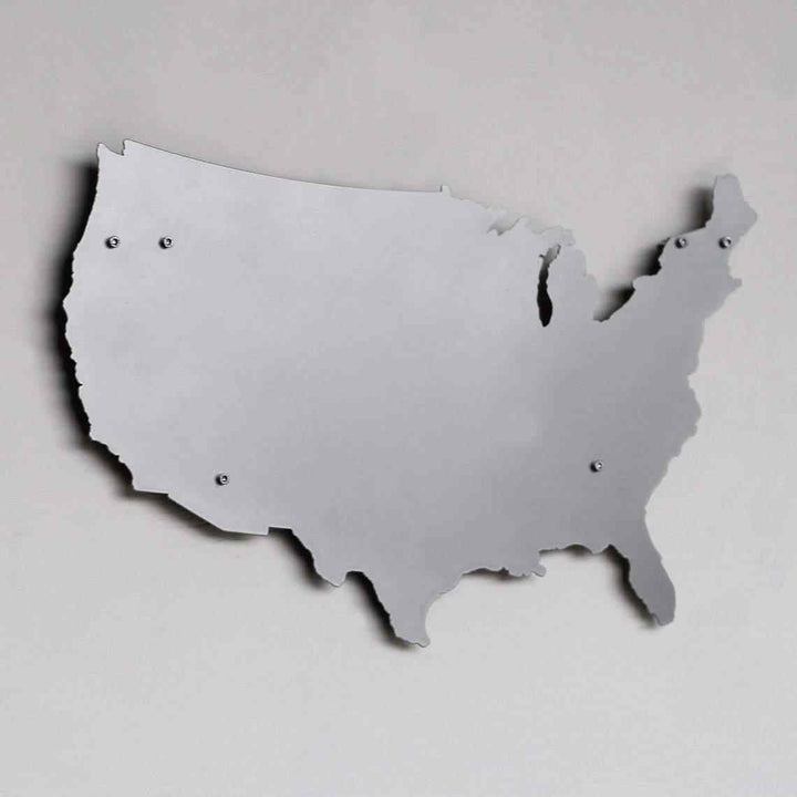 Metal ABD Haritası Baskısız | Renk - Siyah - ColorfullWorlds