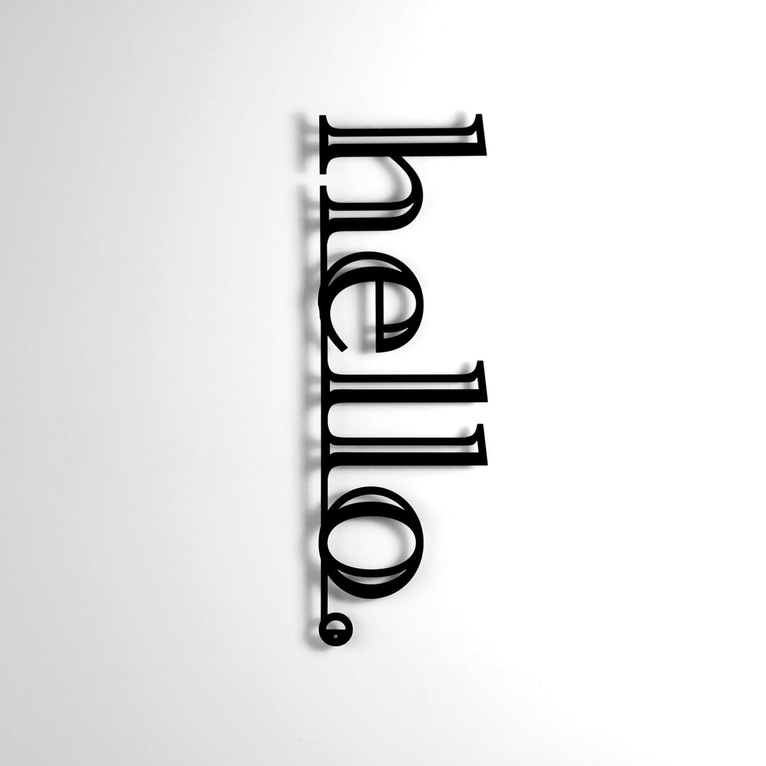 Hello Yazısı Kapı Süsü - Metal Duvar Tablosu