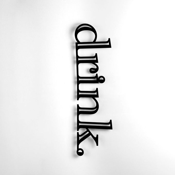 Drink Yazısı Mutfak Dekoru - Metal Dekoratif