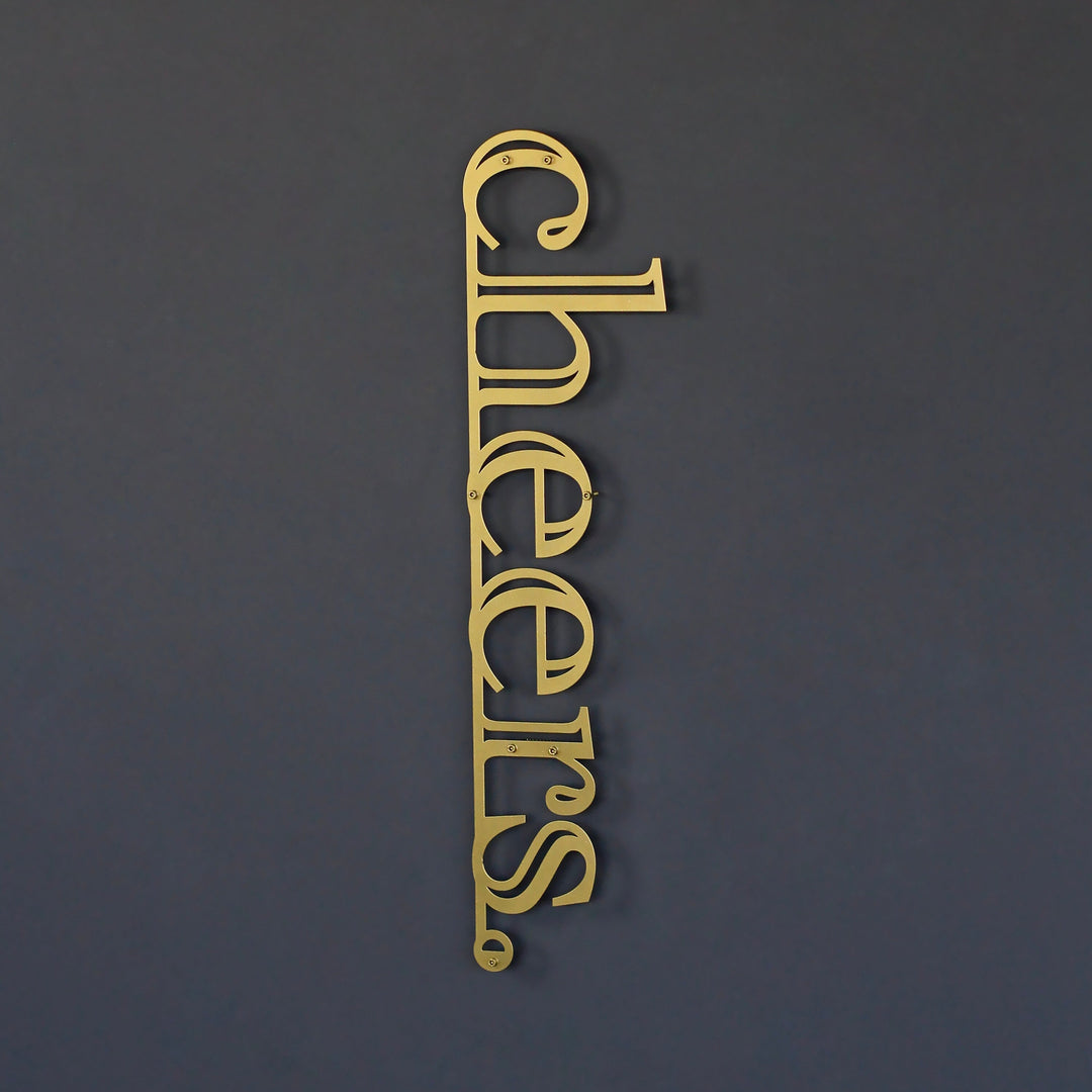 Cheers Yazısı Mutfak Tablosu - Metal Oda Dekoru