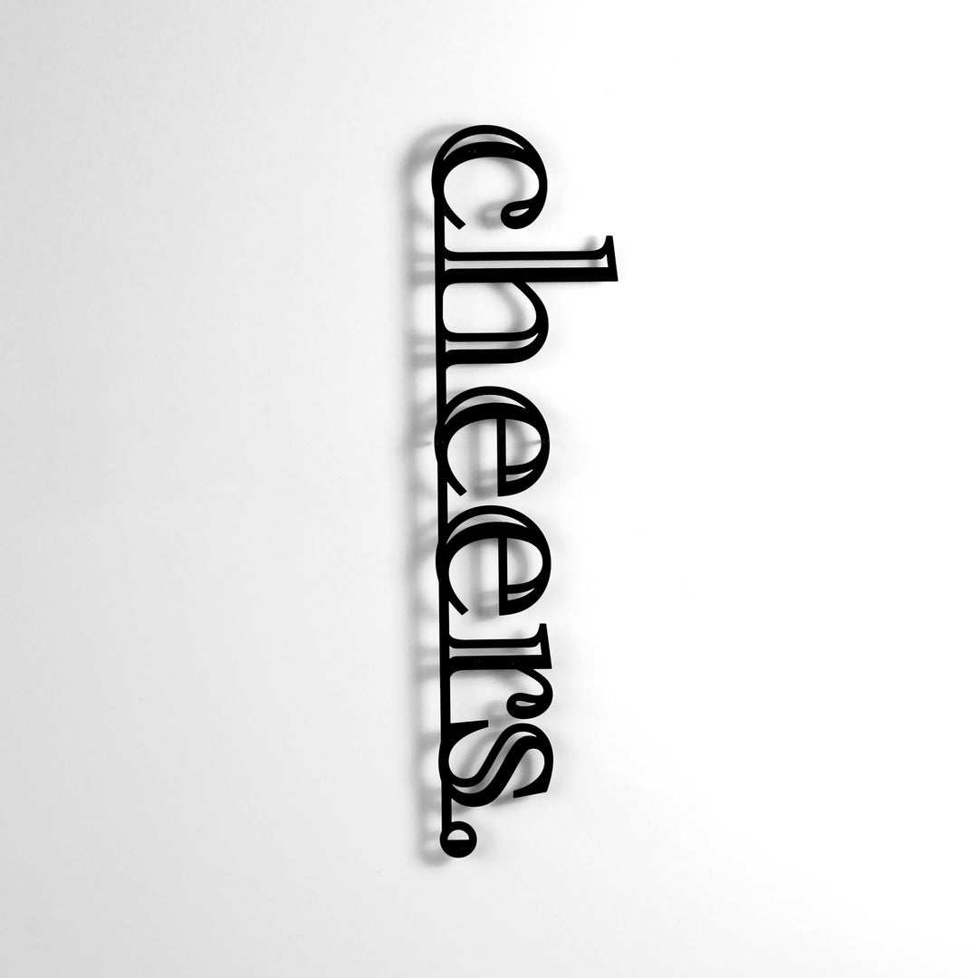 Cheers Yazısı Mutfak Tablosu - Metal Oda Dekoru