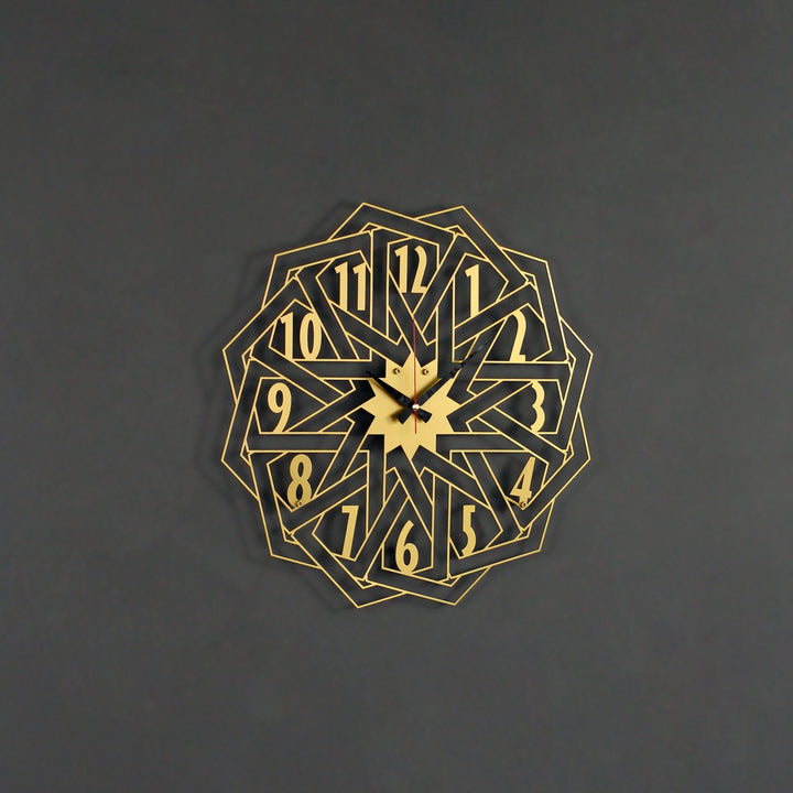 Geometrik Tasarımlı Dekoratif Metal Duvar Saati - Metal Dekor