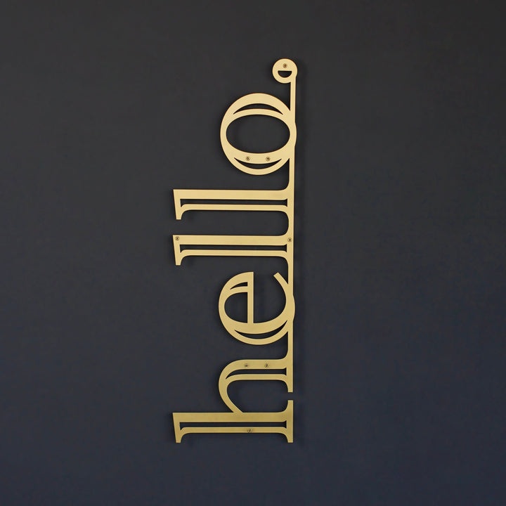 Hello Yazısı Dekoratif Metal Duvar Tablosu - Metal Dekor