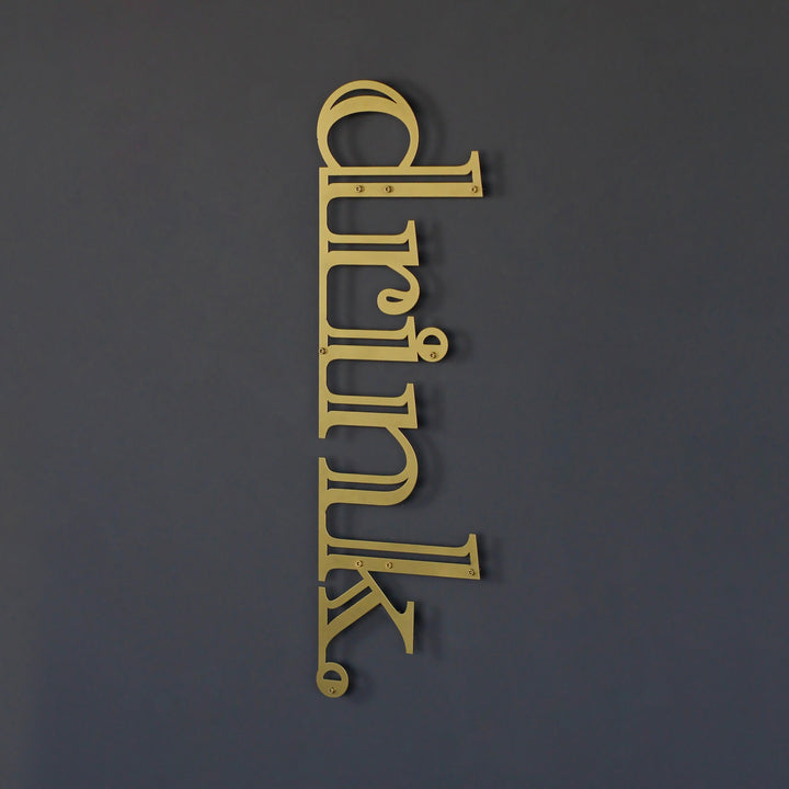 Drink Yazısı Mutfak Dekoru - Metal Dekoratif