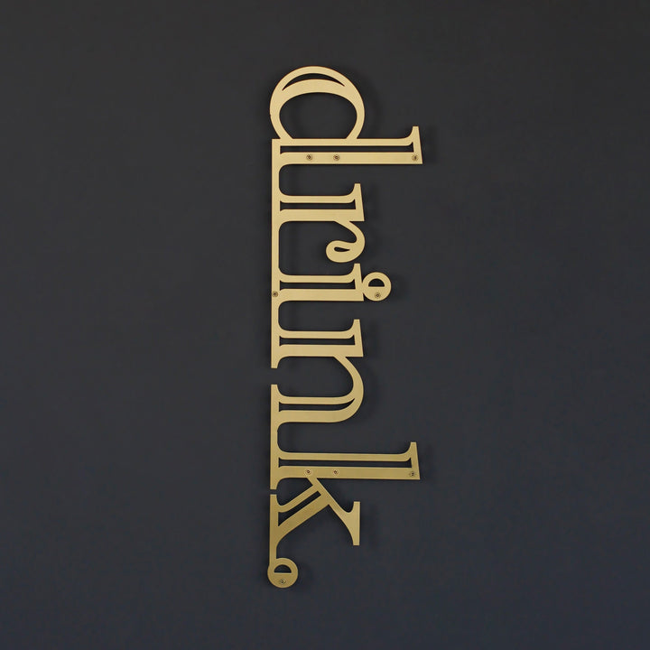 Drink Yazısı Mutfak Dekoru - Metal Dekoratif