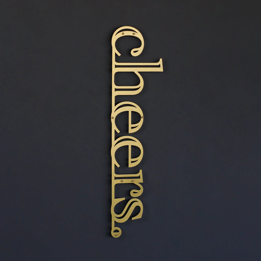 Cheers Yazısı Mutfak Tablosu - Metal Oda Dekoru