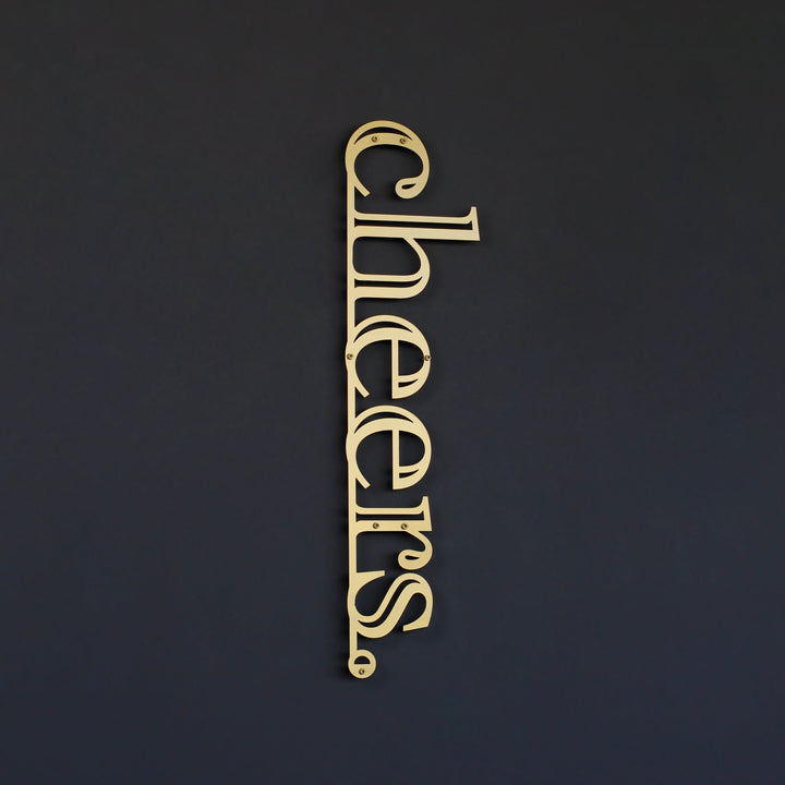 Cheers Yazısı Mutfak Tablosu - Metal Oda Dekoru