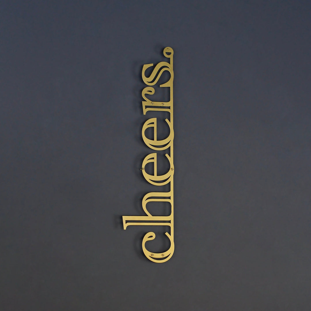 Cheers Yazısı Mutfak Tablosu - Metal Oda Dekoru