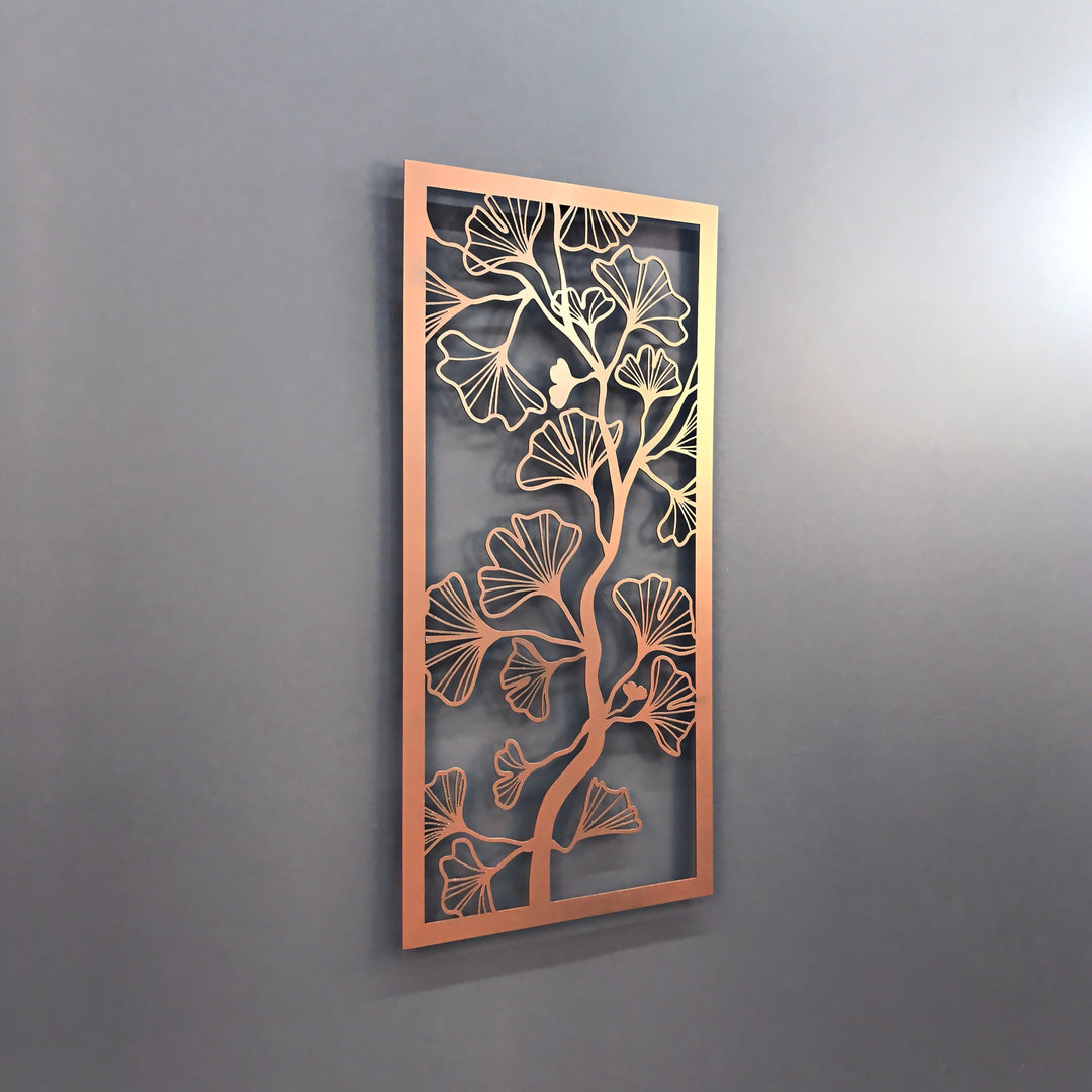 Ginkgo Biloba Ağacı Dekoratif Metal Duvar Tablosu - Metal Dekor
