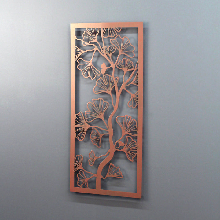 Ginkgo Biloba Ağacı Dekoratif Metal Duvar Tablosu - Metal Dekor