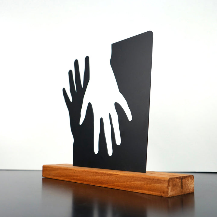 Çift Tutuşan Elleri Masa ve Raf Dekoru