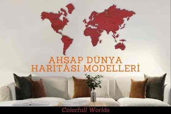 Ahşap Dünya Haritası Modelleri - ColorfullWorlds