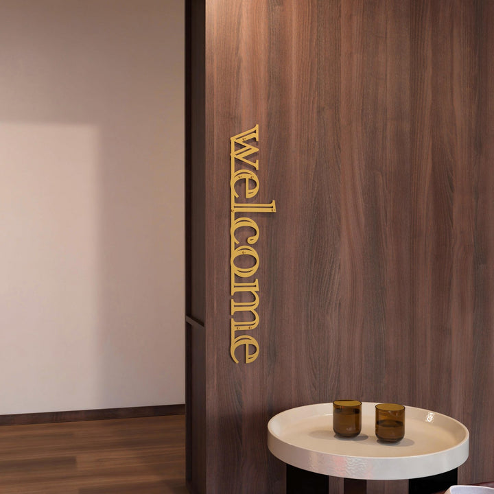 Welcome Yazısı Kapı Süsü - Metal Duvar Tablosu
