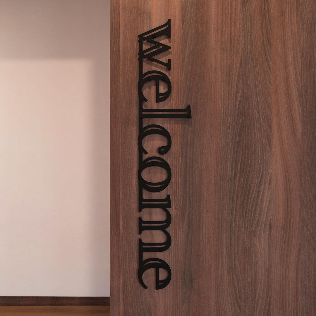 Welcome Yazısı Kapı Süsü - Metal Duvar Tablosu