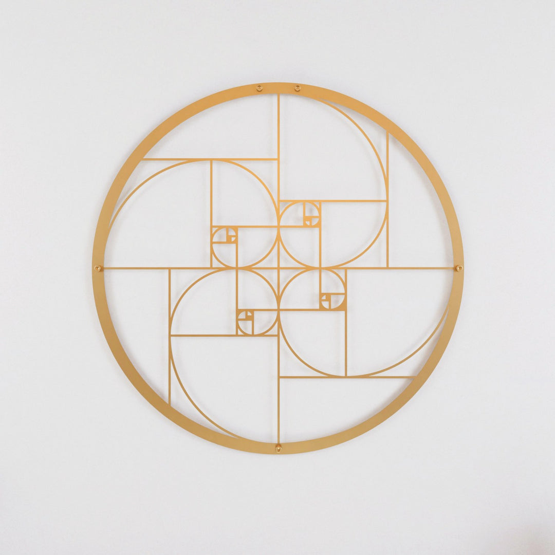 Fibonacci Dizisi Altın Oran Metal Tablo - Modern Duvar Dekoru