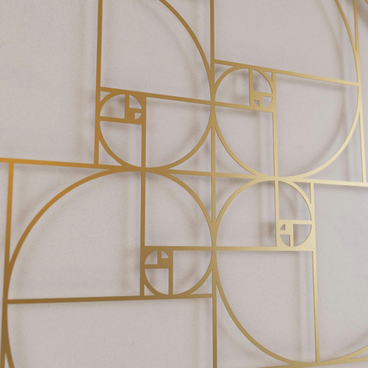 Fibonacci Dizisi Altın Oran Metal Tablo - Modern Duvar Dekoru