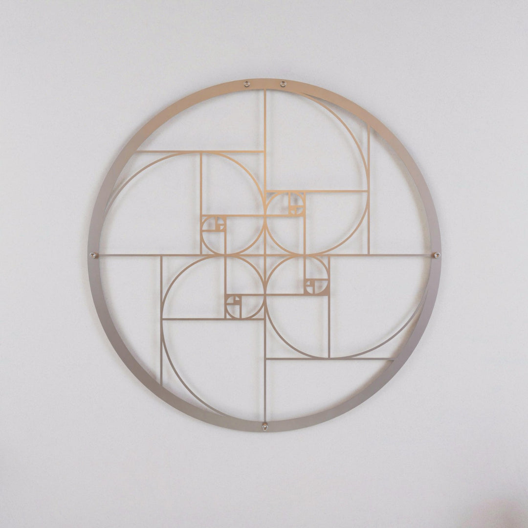 Fibonacci Dizisi Altın Oran Metal Tablo - Modern Duvar Dekoru