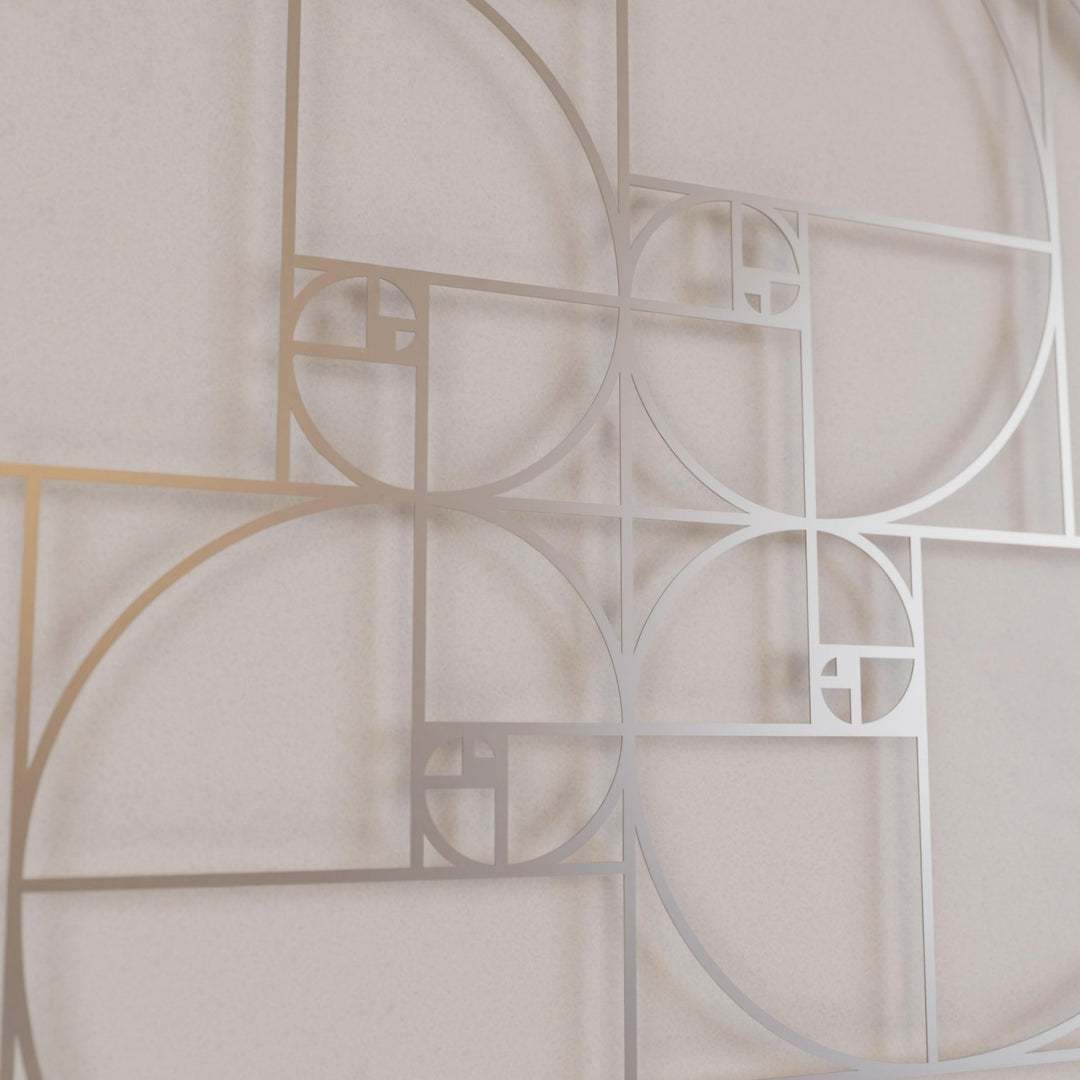 Fibonacci Dizisi Altın Oran Metal Tablo - Modern Duvar Dekoru