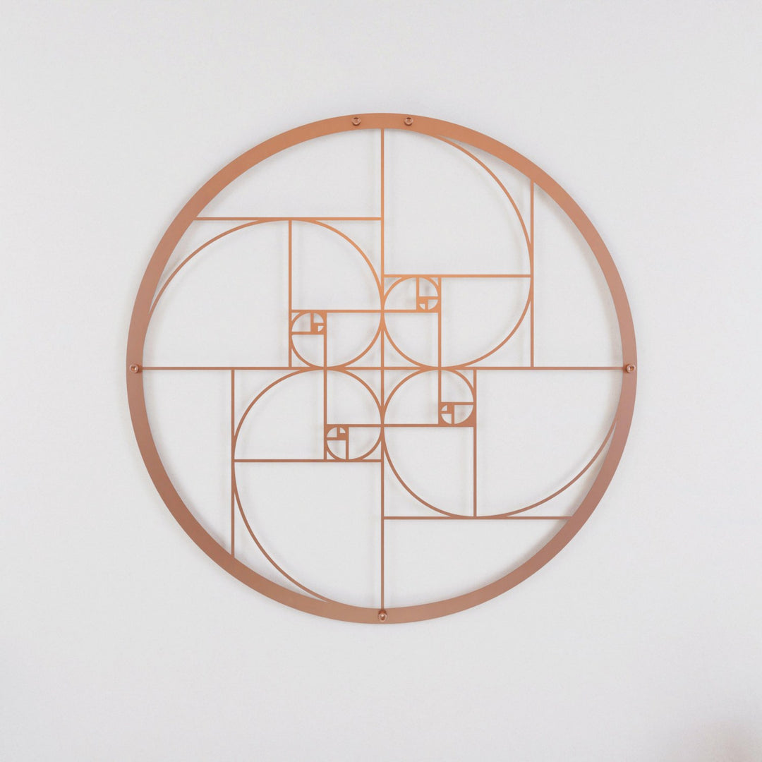 Fibonacci Dizisi Altın Oran Metal Tablo - Modern Duvar Dekoru