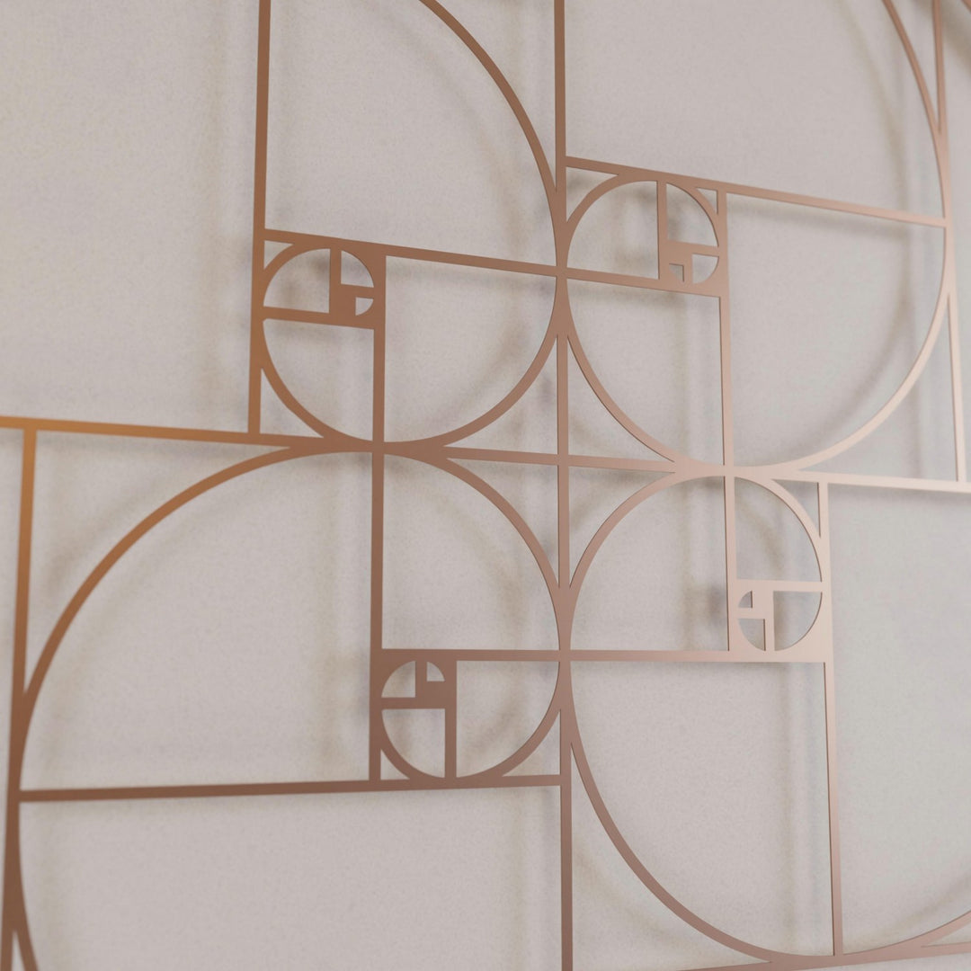Fibonacci Dizisi Altın Oran Metal Tablo - Modern Duvar Dekoru