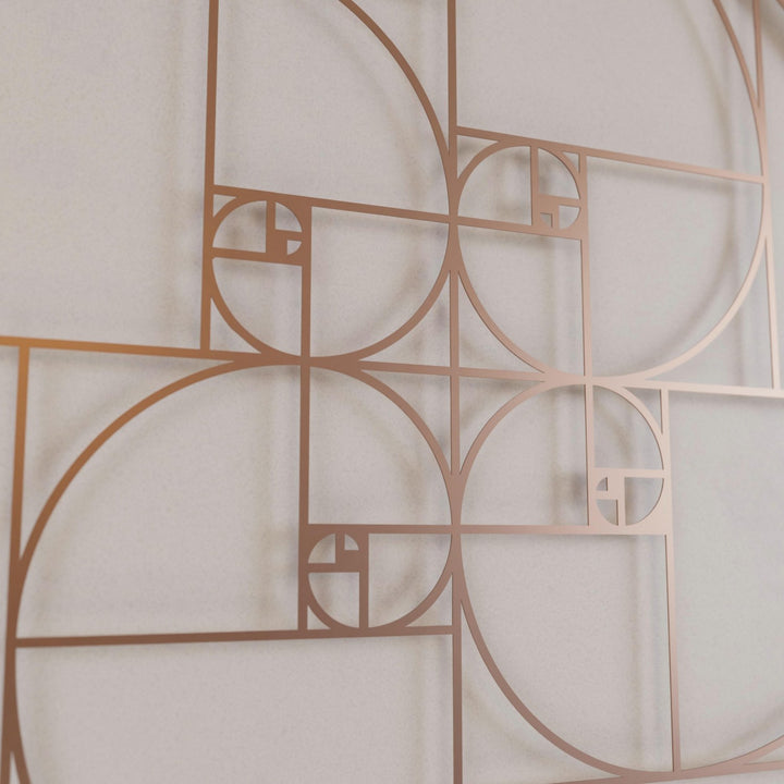 Fibonacci Dizisi Altın Oran Metal Tablo - Modern Duvar Dekoru