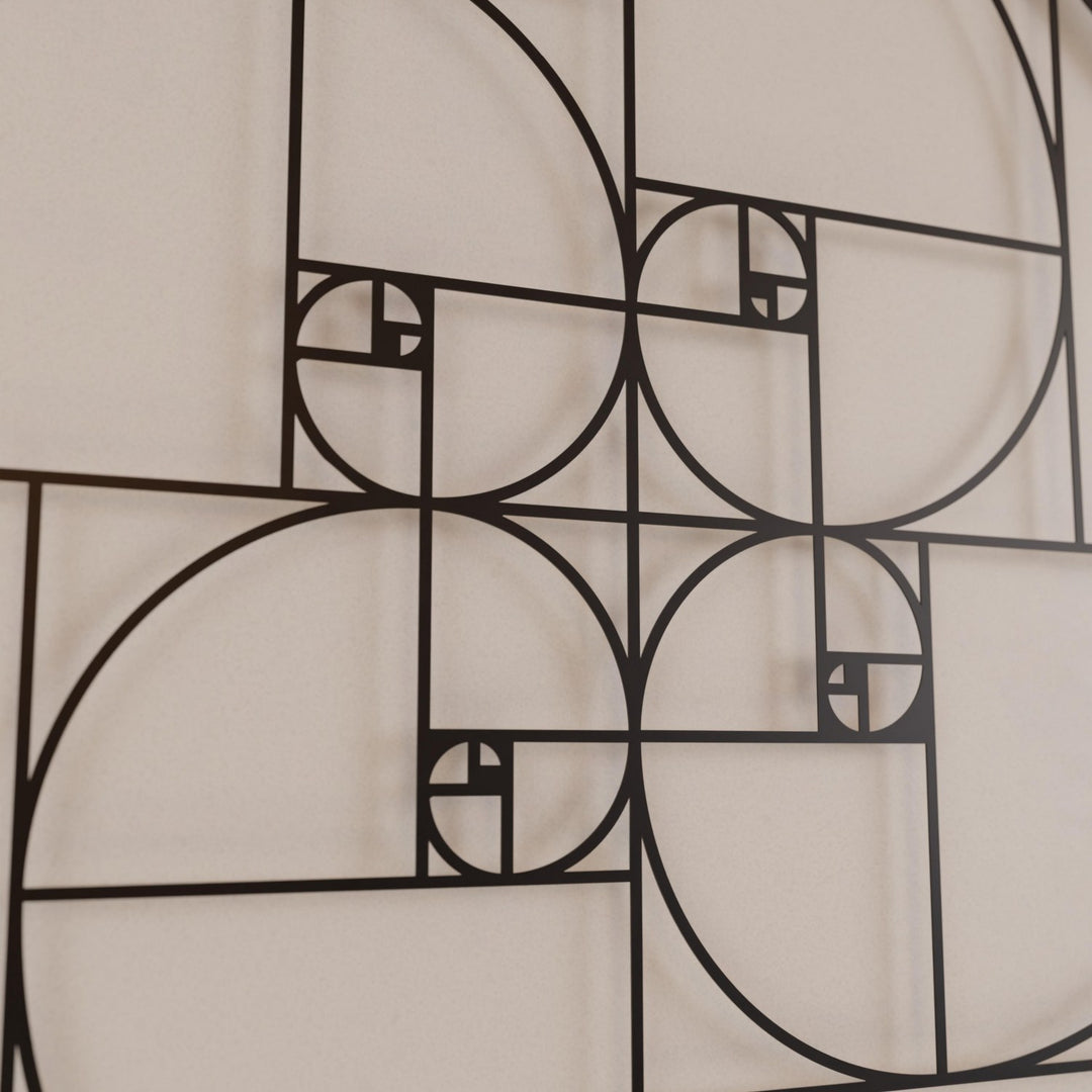 Fibonacci Dizisi Altın Oran Metal Tablo - Modern Duvar Dekoru