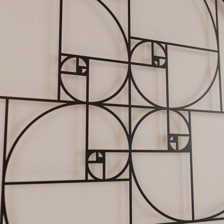 Fibonacci Dizisi Altın Oran Metal Tablo - Modern Duvar Dekoru